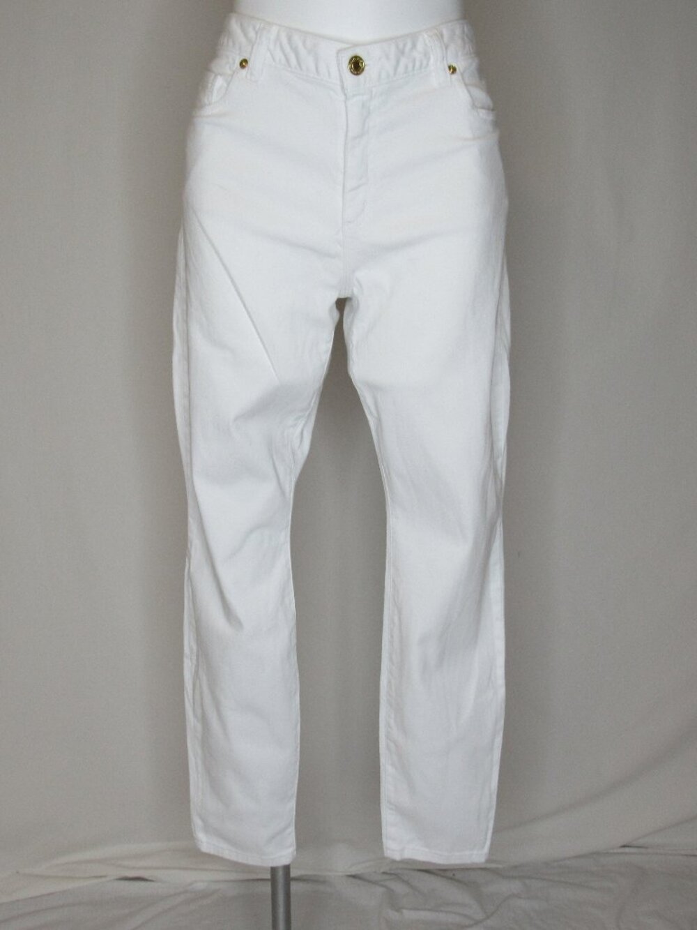Michael Kors White Denim IZZY SKINNY Jeans 30" Women's 12